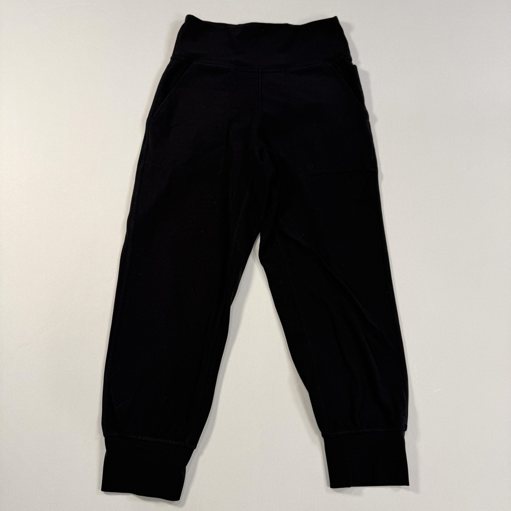 Lululemon Jogger Pants Womens 4 Black High Rise‎ Cropped Tapered Pockets Yoga